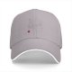 Black Baseball Cap with Small Red Logo and White Brim Trim