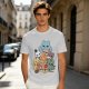 Olive T-Shirt With Chibi Pirate Cats Group Graphic