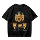 Olive T-Shirt With Angry Pineapple And Pizza Slice Cartoon Print