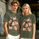 Olive Green Christmas Cat Gingerbread Graphic T-Shirt