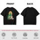 Olive Green T-Shirt With Zelda Themed Cartoon Characters Print