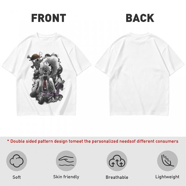 One Piece Luffy Gear 5 Graphic Olive T-Shirt