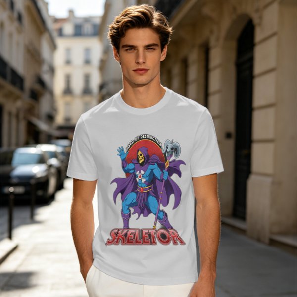 Skeletor Lord of Destruction Graphic Olive T-Shirt