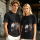 Olive T-Shirt with Retro Cartoon Coffee Cup Characters Graphic