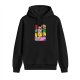 Black Hoodie with One Piece Anime Character Collage Print