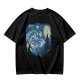 Olive T-Shirt with Starry Night Art Print