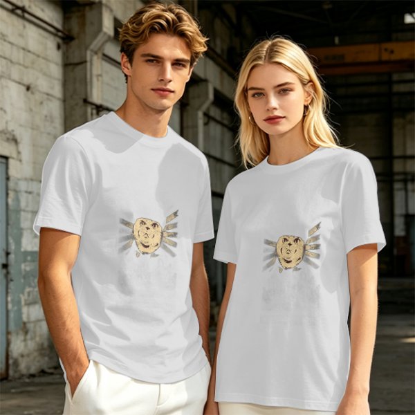 Olive Green T-Shirt With Surprised Face Graphic Print