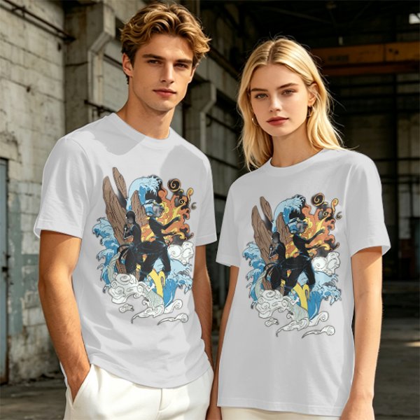Olive T-Shirt With Elemental Bender Artwork Print