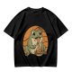 Olive Green T-Shirt Featuring a Frog Eating Spaghetti Graphic