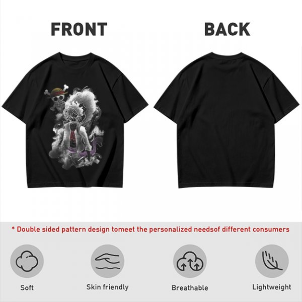 One Piece Luffy Gear 5 Graphic Olive T-Shirt