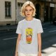 Olive green graphic t-shirt with dumpling pun and steamer illustration