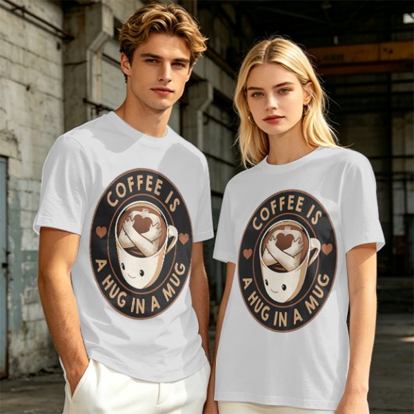Coffee Is A Hug In A Mug Cute Graphic T-Shirt