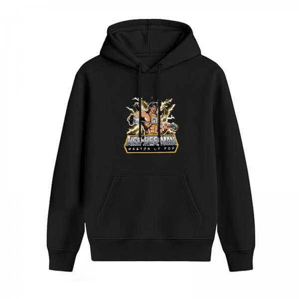 Black Hoodie with He-Man Master of Pop Graphic Print