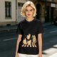 Olive Green T-Shirt With Chasing Chickens And Elf Character Print