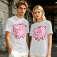Olive Green T-Shirt With Cute Pink Piggy Bank Graphic Print
