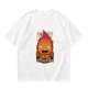 Olive t-shirt with Calcifer Fire Demon graphic print
