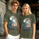 Olive T-shirt with Tangled Orange Cat Yarn It Print