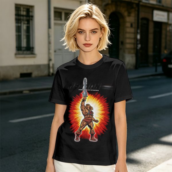 He-Man Sword Raised Graphic Olive Green T-Shirt