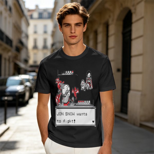Jon Snow wants to fight Game of Thrones Pokemon style graphic tee