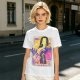 Oriental anime character graphic olive green casual t-shirt