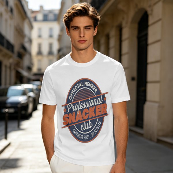Olive T-Shirt with Professional Snacker Club Official Member Print
