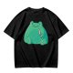 Olive Green T-Shirt With Cute Frog Holding Knife Graphic