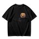 Olive Green T-Shirt with Halloween Jack-o'-Lantern and Skull Print
