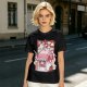Olive T-Shirt with Strawberry Milk Carton Cat Shop Graphic