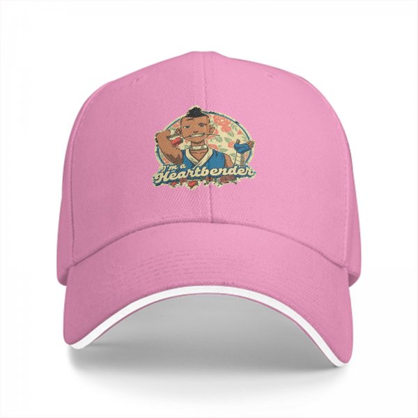 Black baseball cap with 'I'm a Heartbender' Sokka graphic from Avatar