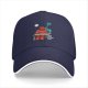 Black Baseball Cap With Robots At Desk Graphic Print