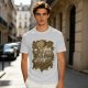 Olive T-Shirt with Fantasy Character Group Graphic Print