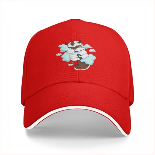 Black Baseball Cap With Appa From Avatar The Last Airbender Cloud Print