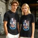 Olive T-Shirt With Cute Chibi Cat Character Group Print