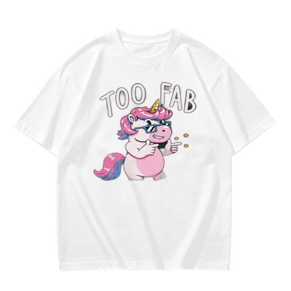 Olive T-Shirt with Too Fab Cool Unicorn Graphic Print