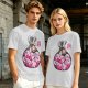 Olive T-Shirt With Cute Kirby Candy Bag Graphic