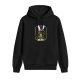 Black hoodie with alien bunny egg hunt graphic print