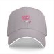 Black baseball cap with sad running pink heart graphic