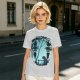 Olive T-Shirt With Silhouetted Forest Scene And Two Figures