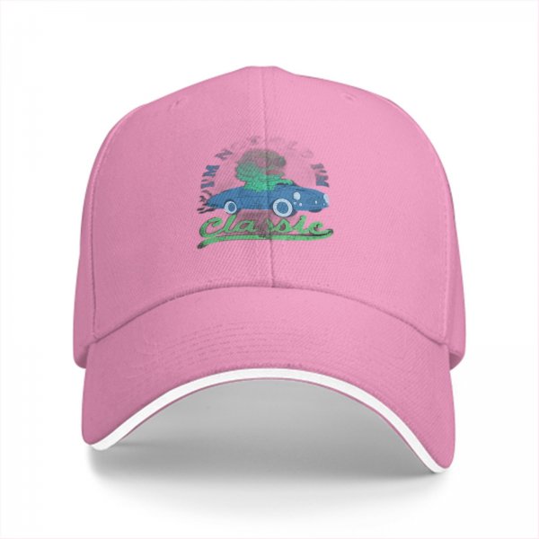 Black baseball cap with classic car and green character graphic