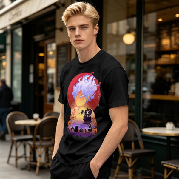 Anime Gear 5 Character Graphic T-Shirt With Sunset Scene