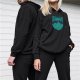 Black Hoodie With Teal Chaos Snake Graphic Print