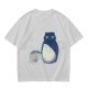 Olive T-Shirt With Blue Whimsical Creature Graphic Print