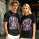 Olive Graphic Tee with Anime Character Group Print