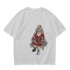 Olive T-shirt with Santa Claus on Skull Throne Graphic
