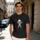 Olive green t-shirt with cute cartoon skeleton graphic