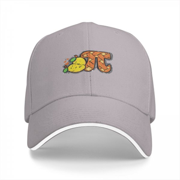 Black Baseball Cap With Pi Pie Lemon Graphic Design