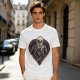 Olive T-shirt with Nosferatu Vampire in Red Heart Frame