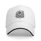 Black Baseball Cap With Japanese Oni Mask Floral Art Print