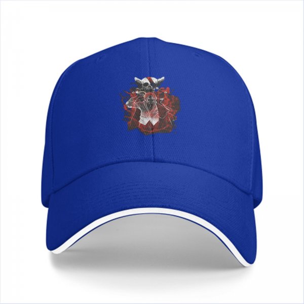 Black Baseball Cap With Skull And Red Abstract Graphic Print