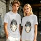 Olive T-shirt with I Don't Care Cat Graphic Print